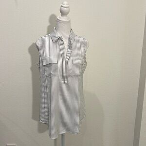 Loft sleeveless mixed media top, size M, NWT